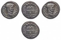 Constantius I Chlorus Caesar (293-305 AD) - Argenteus 395-397 AD - Mint: Rome - Obverse: Laureate head right - Reverse: Six-turreted camp gate with th...