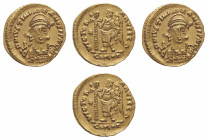 The Ostrogoths
Athalaric, Theodahad and Witigis (526-540) - Solidus 530-539 struck in the name of Justinian (527-565) - Mint: Ravenna or Rome - Obver...