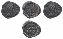 The Ostrogoths
Baduila (541-552) - Half Siliqua 541-549/550 struck in the name of Justinian (527-565) - Mint: Ticinum - Obverse: Pearl-diademed, drap...