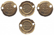 The Lombards
Luca - Autonomous municipal coinage - Tremissis circa 700-749 - Obverse: Six rayed star - Reverse: Cross potent - gr. 1,29 - Very rare. ...