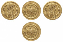 The Lombards
Tuscany - Pseudo-Imperial Coinage - Tremissis 620-700 struck in the name of Heraclius (610-641) - Obverse: Pearl-diademed, draped and cu...