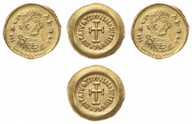 The Lombards
Tuscany - Pseudo-Imperial Coinage - Tremissis 620-700 struck in the name of Heraclius (610-641) - Obverse: Pearl-diademed, draped and cu...