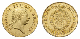 George III (1760-1820) - Gold Half Guinea 1808 - Mint: London - Obverse: Laureate head right - Reverse: Crowned shield within Garter - gr. 4,19 - Abou...