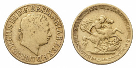 George III (1760-1820) - Gold Sovereign 1817 - Mint: London - Obverse: Laureate head right - Reverse: St. George on horseback, rearing left, holding r...