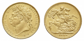 George IV (1820-1830) - Gold Sovereign 1822 NGC MS 60 - Mint: London - Obverse: Laureate head left - Reverse: St. George on horseback, rearing right, ...