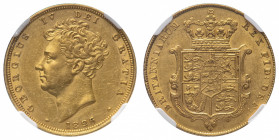 George IV (1820-1830) - Gold Sovereign 1826 - Mint: London - Obverse: Bare head left - Reverse: Crowned shield - gr. 7,98 - Good extremely fine Friedb...