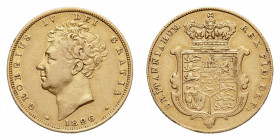 George IV (1820-1830) - Gold Sovereign 1826 - Mint: London - Obverse: Bare head left - Reverse: Crowned shield - gr. 7,94 - Good very fine Friedberg 3...