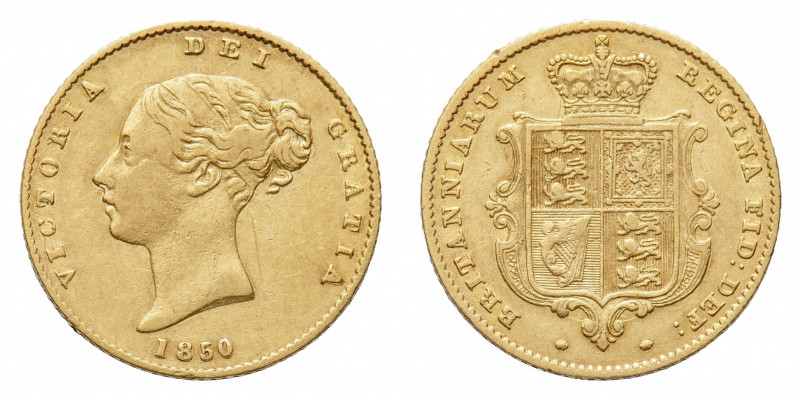 Victoria (1837-1901) - Gold Half Sovereign 1850 - Mint: London - Obverse: Bare h...