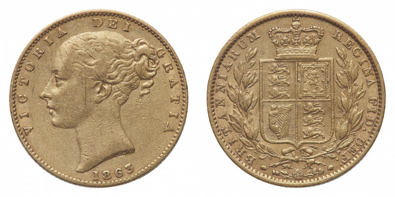 Victoria (1837-1901) - Gold Sovereign 1863 - Mint: London - Obverse: Bare head l...