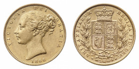 Victoria (1837-1901) - Gold Sovereign 1866, die number 38 - Mint: London - Obverse: Bare head left - Reverse: Crowned shield within wreath - gr. 7,95 ...