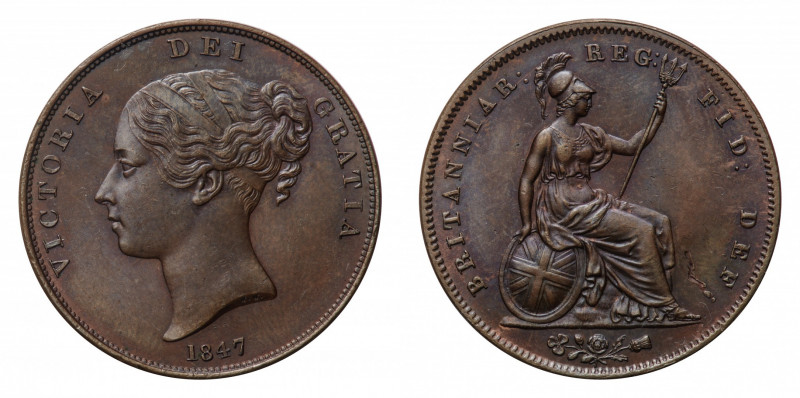 Victoria (1837-1901) - Penny 1847 - Mint: London - Obverse: Bare head left - Rev...