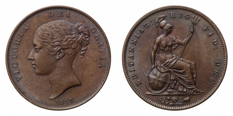 Victoria (1837-1901) - Penny 1847/8 - Mint: London - Obverse: Bare head left - R...
