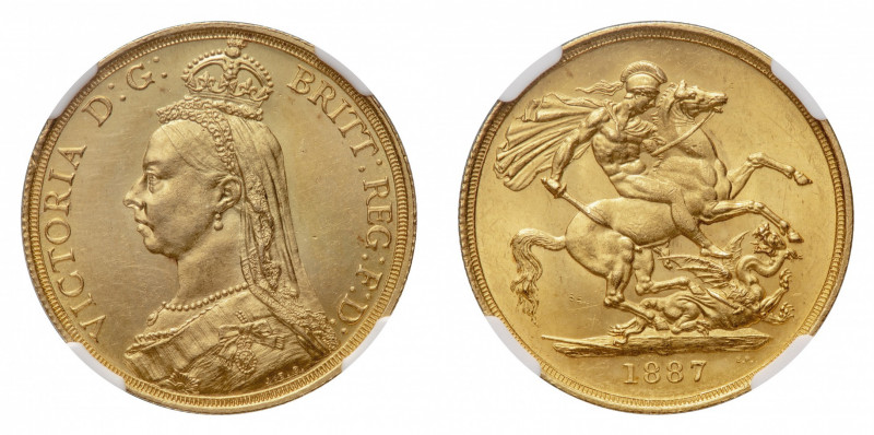 Victoria (1837-1901) - Gold 2 Pounds 1887, Jubilee NGC MS 63 - Mint: London - Ob...