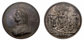 Victoria (1837-1901) - Silver Medal 1887 NGC MS 62 - Obverse: Crowned and veiled Jubilee bust left - Reverse: Enthroned figure of Empire facing, flank...