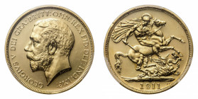 George V (1910-1936) - Gold Proof 2 Pounds 1911 PCGS PR 63 CAMEO - Mint: London - Obverse: Bare head left - Reverse: St. George on horseback, rearing ...