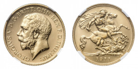 George V (1910-1936) - Gold Proof Half Sovereign 1911 NGC PF 63 CAMEO - Mint: London - Obverse: Bare head left - Reverse: St. George on horseback, rea...