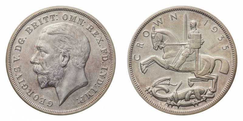 George V (1910-1936) - Proof Crown 1935 - Mint: London - Obverse: Bare head left...