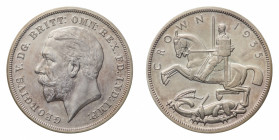 George V (1910-1936) - Proof Crown 1935 - Mint: London - Obverse: Bare head left - Reverse: St. George on horseback, rearing left, holding reins and s...