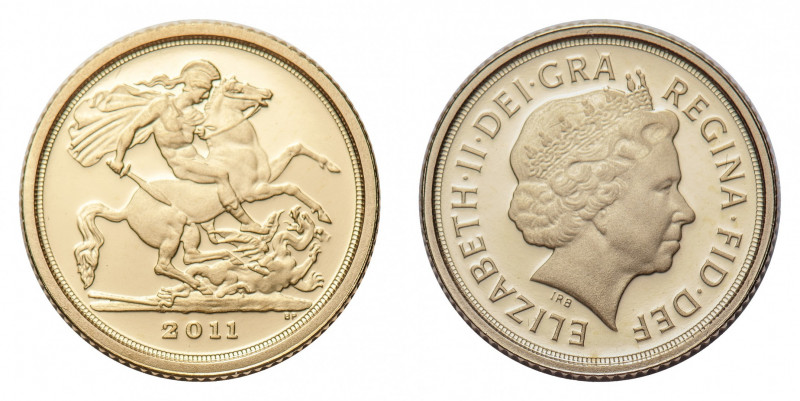 Elizabeth II (1952-) - Gold Proof Set 2011, 100 Pounds to Quarter Sovereign (5 c...