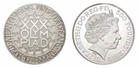 Elizabeth II (1952-) - Proof 500 Pounds (one kilo of .999 fine silver) 2012, London 2012 Olympics - Mint: London - Obverse: Crowned head right - Rever...