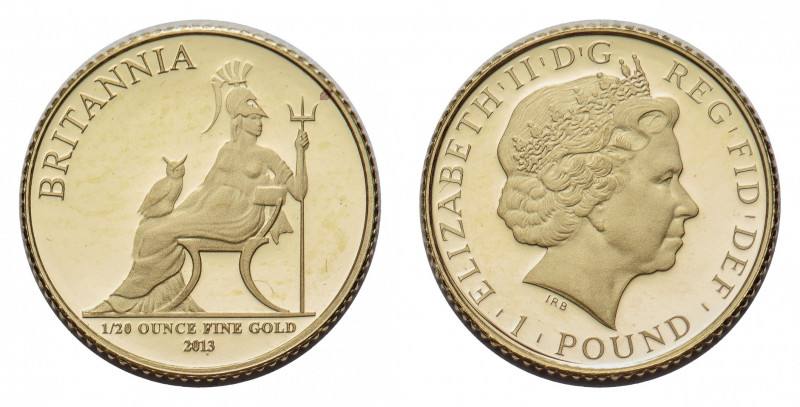 Elizabeth II (1952-) - Britannia Gold Proof Set 2013, 100 Pounds to one Pound (5...