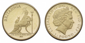 Elizabeth II (1952-) - Britannia Gold Proof Set 2013, 100 Pounds to one Pound (5 coins) - Mint: London - Obverse: Crowned bust right - Reverse: Britan...