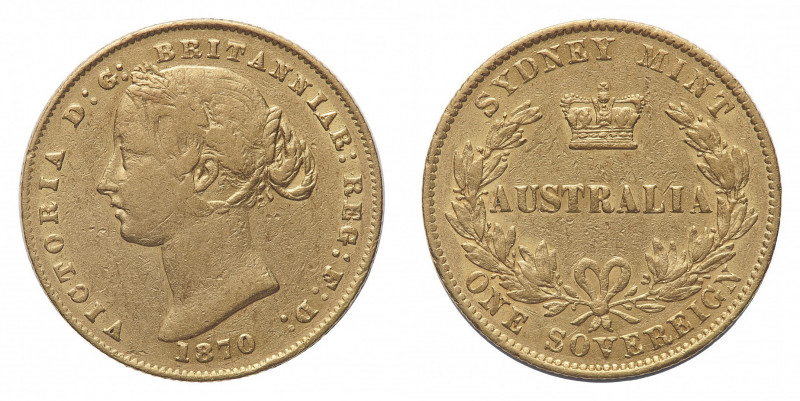 Australia
Victoria (1837-1901) - Gold Sovereign 1870 - Mint: Sydney - Obverse: ...