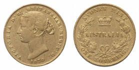 Australia
Victoria (1837-1901) - Gold Sovereign 1870 - Mint: Sydney - Obverse: Laureate head left - Reverse: Crowned AUSTRALIA in wreath - gr. 7,95 -...