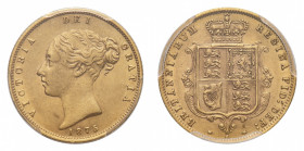 Australia
Victoria (1837-1901) - Gold Half Sovereign 1875-S PCGS AU 55 - Mint: Sydney - Obverse: Bare head left - Reverse: Crowned shield - PCGS cert...