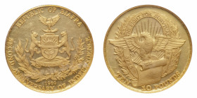 Biafra
Republic (1967-1970) - Gold 10 Pounds 1969 NGC PF 63 ULTRA CAMEO - Obverse: National arms - Reverse: Defiant eagle with scroll, wreathed shiel...