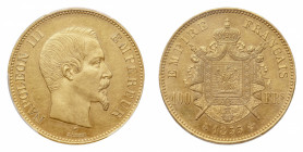 France
Napoleon III (1852-1870) - Gold 100 Francs 1855-A PCGS MS 61 - Mint: Paris - Obverse: Bare head right - Reverse: Crowned and mantled arms - PC...