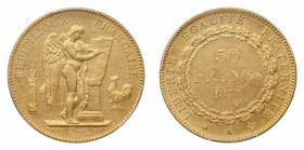 France
Third Republic (1870-1940) - Gold 50 Francs 1878-A PCGS MS 61 - Mint: Paris - Obverse: Standing Genius writing the constitution - Reverse: Val...