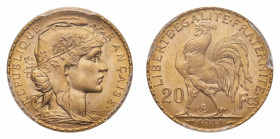 France
Third Republic (1870-1940) - Gold 20 Francs 1911-A PCGS MS 66+ - Mint: Paris - Obverse: Liberty head right - Reverse: Rooster - PCGS certifica...