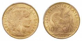 France
Third Republic (1870-1940) - Gold 10 Francs 1914 PCGS MS 65 - Mint: Paris - Obverse: Liberty head right - Reverse: Rooster - PCGS certificatio...