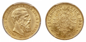 Germany
Preussen - Friedrich III (1888) - Gold 20 Mark 1888-A NGC MS 62 - Mint: Berlin - Obverse: Bare head right - Reverse: Crowned eagle - NGC cert...