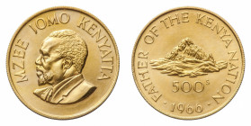 Kenya
Republic (1963-) - Gold Set 1966 "President Jomo Kenyatta", 500 to 100 Shillings (3 coins) - Obverse: Portrait of President left - Reverse: var...