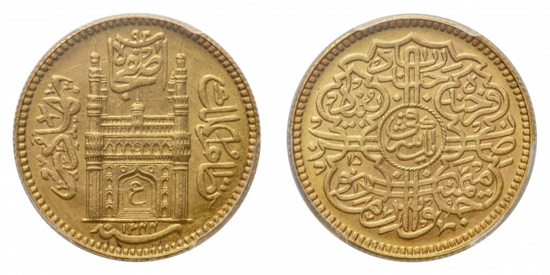 India
Mir Usman Ali Khan (1329-1368 AH/1911-1948 AD) - Gold Ashrafi 1357 AH (19...