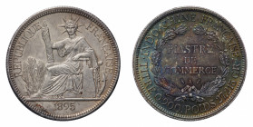 French Indochina
French Colony (1887-1946) - Piastre de Commerce 1895 - Mint: Paris - Obverse: Liberty seated on throne - Reverse: Denomination and m...