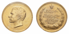 Iran
Mohammed Reza Pahlevi (1320-1358 SH/1941-1979 AD) - Gold Medal 1344 SH (1965 AD) PCGS MS 63 - Mint: Tehran - Obverse: Bare head left - Reverse: ...