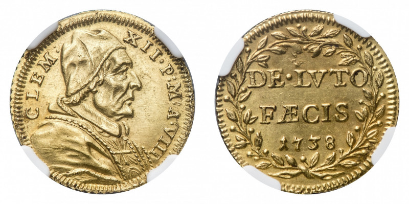 Italy
Papal States - Clemente XII (1730-1740) - Scudo d'oro 1738 AN VIII NGC MS...