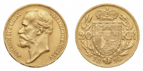 Liechtenstein
Johann II (1858-1929) - 20 Kronen 1898 - Mint: Vienna - Obverse: Bare head left - Reverse: Crowned arms dividing value - gr. 6,75 - Rar...