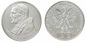 Poland
Republic (1949-) - 100 Zloty 1982 - Obverse: Bust of Pope John Paul II left - Reverse: Eagle - gr. 14,16 - FDC - In original case of issue, co...