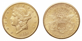 United States of America
Gold 20 Dollars 1890CC - Mint: Carson City - Obverse: Liberty head left - Reverse: Eagle with shield on breast - gr. 33,42 -...