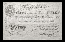Great Britain
Bank of England - K.O. Peppiat, an Operation Bernhard 'Sachsenhausen' forgery of a £20, London, 15 October 1937, prefix 55/M - Extremel...