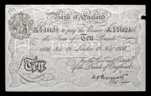 Great Britain
Bank of England - K.O. Peppiat, an Operation Bernhard 'Sachsenhausen' forgery of a £10, London, 19 November 1936, prefix 178/K - Extrem...