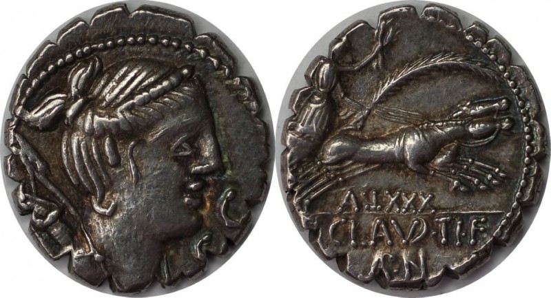 Römische Münzen, MÜNZEN DER RÖMISCHEN REPUBLIK. AR-Denar (Serratus) 79 v. Chr, R...