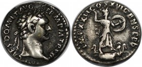 Römische Münzen, MÜNZEN DER RÖMISCHEN KAISERZEIT. Domitianus, 81-96 n. Chr. AR Denar, Kopf mit Lorbeerkranz nach rechts / Minerva mit Schild und Speer...
