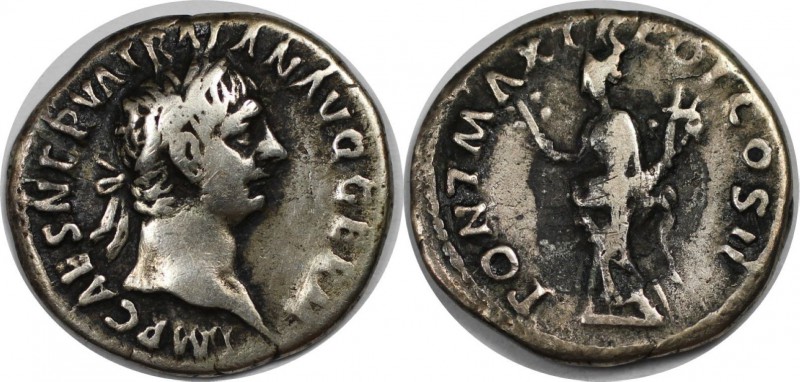 Römische Münzen, MÜNZEN DER RÖMISCHEN KAISERZEIT. Traianus, 98-117 n. Chr, AR-De...