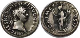 Römische Münzen, MÜNZEN DER RÖMISCHEN KAISERZEIT. Traianus, 98-117 n. Chr, AR-Denar. Silber. 2.97 g. Sehr schön