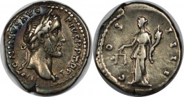 Römische Münzen, MÜNZEN DER RÖMISCHEN KAISERZEIT. Antonius Pius 138-161 n. Chr, AR-Denar. Silber. 3.17 g. Sehr schön, Patina